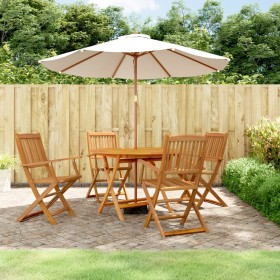 Garden dining set 5 pieces solid acacia wood by vidaXL, Garden sets - Ref: Foro24-3203353, Price: 330,77 €, Discount: %