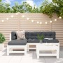 5-piece garden furniture set and white solid wood cushions by vidaXL, Garden sets - Ref: Foro24-3186068, Price: 478,16 €, Dis...