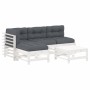 5-piece garden furniture set and white solid wood cushions by vidaXL, Garden sets - Ref: Foro24-3186068, Price: 478,16 €, Dis...