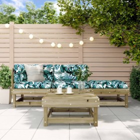 4-piece garden furniture set with impregnated pine wood cushions by vidaXL, Garden sets - Ref: Foro24-3186017, Price: 320,40 ...