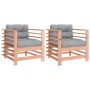 Garden armchairs and cushions 2 pcs solid wood Douglas fir by vidaXL, Modular outdoor sofas - Ref: Foro24-825679, Price: 160,...