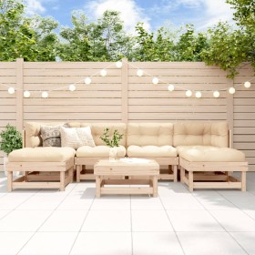 7-piece garden furniture set and solid wood cushions by vidaXL, Garden sets - Ref: Foro24-3185920, Price: 533,63 €, Discount: %