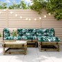 5-piece garden furniture set with impregnated pine wood cushions by vidaXL, Garden sets - Ref: Foro24-3185793, Price: 406,99 ...