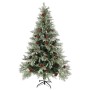 Weihnachtsbaum mit Lichtern und Tannenzapfen PVC PE grün und weiß 120 cm von vidaXL, Weihnachtsbäume - Ref: Foro24-3094563, P...