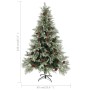 Weihnachtsbaum mit Lichtern und Tannenzapfen PVC PE grün und weiß 120 cm von vidaXL, Weihnachtsbäume - Ref: Foro24-3094563, P...