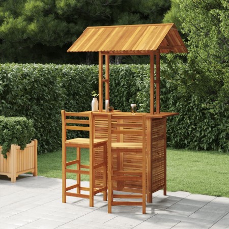 Juego muebles de bar de jardín 3 piezas madera maciza de acacia de vidaXL, Conjuntos de jardín - Ref: Foro24-3116004, Precio:...