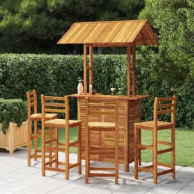 Garten-Barmöbel-Set 5-teilig aus massivem Akazienholz von vidaXL, Gartensets - Ref: Foro24-3116005, Preis: 589,62 €, Rabatt: %