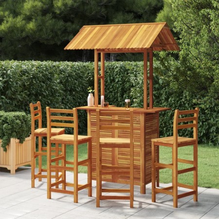 Juego muebles de bar de jardín 5 piezas madera maciza de acacia de vidaXL, Conjuntos de jardín - Ref: Foro24-3116005, Precio:...