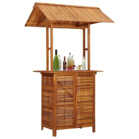 Mesa de bar jardín con tejado madera de acacia 113x106x217 cm de vidaXL, Mesas de jardín - Ref: Foro24-45909, Precio: 368,29 ...