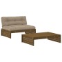 Garden furniture set 2 pieces and honey brown solid wood cushions by vidaXL, Garden sets - Ref: Foro24-3186133, Price: 370,65...