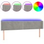 Light gray velvet headboard with LED 203x16x78/88 cm by vidaXL, Headboards and footboards - Ref: Foro24-3123162, Price: 74,99...