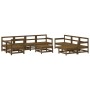 Set muebles jardín 10 pzas y cojines madera maciza marrón miel de vidaXL, Conjuntos de jardín - Ref: Foro24-3186084, Precio: ...