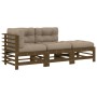 3-piece garden sofa set with honey brown wooden cushions by vidaXL, Garden sets - Ref: Foro24-3186035, Price: 311,99 €, Disco...