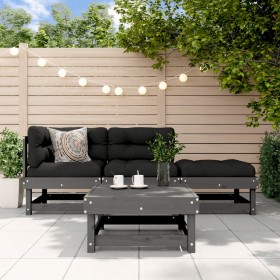 Garden furniture set 4 pieces and gray solid wood cushions by vidaXL, Garden sets - Ref: Foro24-3186013, Price: 384,55 €, Dis...