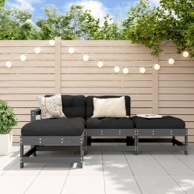 Garden furniture set 4 pieces and gray solid wood cushions by vidaXL, Garden sets - Ref: Foro24-3186020, Price: 332,99 €, Dis...