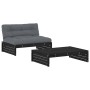 2-piece garden furniture set with solid black wood and cushions by vidaXL, Garden sets - Ref: Foro24-3186134, Price: 370,99 €...