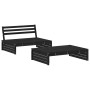 2-piece garden furniture set with solid black wood and cushions by vidaXL, Garden sets - Ref: Foro24-3186134, Price: 370,99 €...