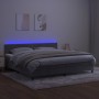 Cama box spring colchón y LED terciopelo gris claro 200x200 cm de vidaXL, Camas y somieres - Ref: Foro24-3134363, Precio: 595...