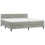 Cama box spring colchón y LED terciopelo gris claro 200x200 cm de vidaXL, Camas y somieres - Ref: Foro24-3134363, Precio: 595...