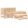 4-piece garden furniture set with solid wood cushions by vidaXL, Garden sets - Ref: Foro24-3186025, Price: 329,37 €, Discount: %