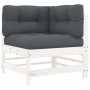 3-piece garden sofa set with solid white wood cushions by vidaXL, Garden sets - Ref: Foro24-3186033, Price: 310,56 €, Discoun...