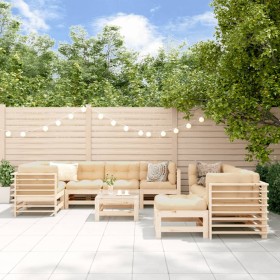 10-piece garden furniture set and solid wood cushions by vidaXL, Garden sets - Ref: Foro24-3186095, Price: 910,99 €, Discount: %