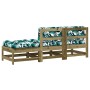 Garden sofa set 3 pieces and cushions made of impregnated pine wood by vidaXL, Modular outdoor sofas - Ref: Foro24-825603, Pr...