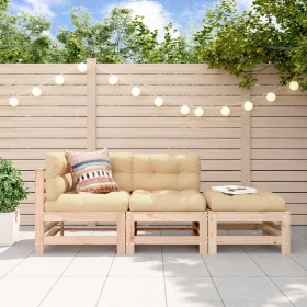 3-piece garden sofa set with solid wood cushions by vidaXL, Garden sets - Ref: Foro24-3186032, Price: 265,99 €, Discount: %