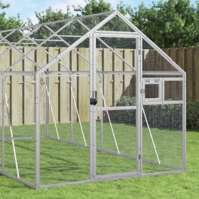 Vogelhaus aus silbernem Aluminium, 1,79 x 8 x 1,85 m von vidaXL, Füße und Vogelkäfige - Ref: Foro24-3155799, Preis: 762,99 €,...