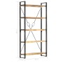 Solid mango wood 5-level shelf 90x30x180 cm by vidaXL, Bookcases and shelves - Ref: Foro24-286581, Price: 252,08 €, Discount: %