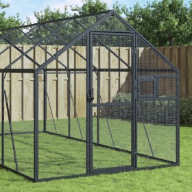 Anthrazitgraue Aluminium-Vogelvoliere 1,79x4x1,85 m von vidaXL, Füße und Vogelkäfige - Ref: Foro24-3155803, Preis: 360,99 €, ...