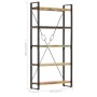 5-tier shelving made of recycled solid wood 90x30x180 cm by vidaXL, Bookcases and shelves - Ref: Foro24-286584, Price: 273,28...