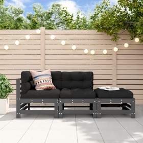 3-piece garden sofa set with gray solid wood cushions by vidaXL, Garden sets - Ref: Foro24-3186034, Price: 311,99 €, Discount: %