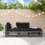 3-piece garden sofa set with gray solid wood cushions by vidaXL, Garden sets - Ref: Foro24-3186034, Price: 310,56 €, Discount: %