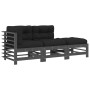 3-piece garden sofa set with gray solid wood cushions by vidaXL, Garden sets - Ref: Foro24-3186034, Price: 310,56 €, Discount: %