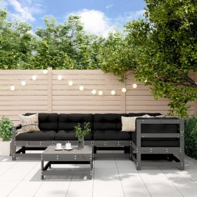 Garden furniture set 6 pieces and gray solid wood cushions by vidaXL, Garden sets - Ref: Foro24-3185992, Price: 560,53 €, Dis...