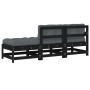 3-piece garden sofa set with solid black wood and cushions by vidaXL, Modular outdoor sofas - Ref: Foro24-825601, Price: 184,...