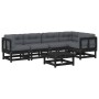 Garden furniture set 6 pieces and black solid wood cushions by vidaXL, Garden sets - Ref: Foro24-3185987, Price: 584,25 €, Di...