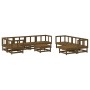 Gartenmöbel-Set 10-teilig und honigbraune Massivholzkissen von vidaXL, Gartensets - Ref: Foro24-3186077, Preis: 990,99 €, Rab...