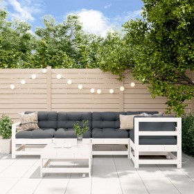 6-piece garden furniture set and white solid wood cushions by vidaXL, Garden sets - Ref: Foro24-3185998, Price: 538,57 €, Dis...