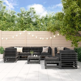 Garden furniture set 10 pieces and gray solid wood cushions by vidaXL, Garden sets - Ref: Foro24-3186097, Price: 1,00 €, Disc...