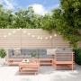 6-piece garden furniture set with Douglas fir wood cushions by vidaXL, Garden sets - Ref: Foro24-3186009, Price: 560,42 €, Di...