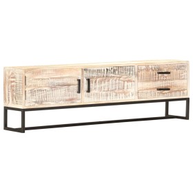 Mueble para TV de madera maciza de acacia blanco 140x30x45 cm de vidaXL, Muebles TV - Ref: Foro24-287328, Precio: 263,99 €, D...