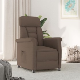 Sillón reclinable de piel de ante sintético marrón de vidaXL, Sillones - Ref: Foro24-289764, Precio: 254,00 €, Descuento: %