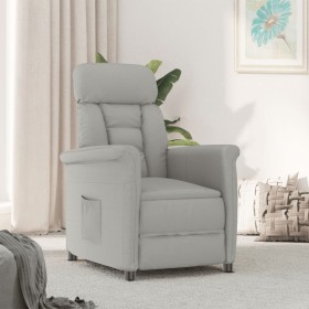 Sillón reclinable de piel de ante artificial gris claro de vidaXL, Sillones - Ref: Foro24-289766, Precio: 218,99 €, Descuento: %