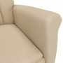 Sillón de masaje reclinable de piel de ante artificial crema de vidaXL, Sillones de masaje eléctricos - Ref: Foro24-289775, P...