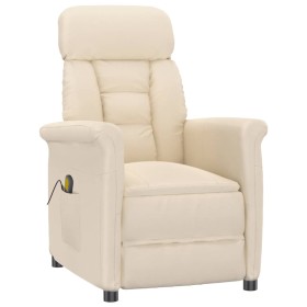 Sillón de masaje eléctrico tela de microfibra beige de vidaXL, Sillones de masaje eléctricos - Ref: Foro24-348412, Precio: 19...