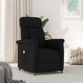 Sillón de masaje reclinable de piel de ante artificial negro de vidaXL, Sillones de masaje eléctricos - Ref: Foro24-289774, P...