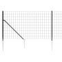 Wire fence with anchor spikes anthracite gray 1x10 m by vidaXL, fence panels - Ref: Foro24-154257, Price: 97,53 €, Discount: %