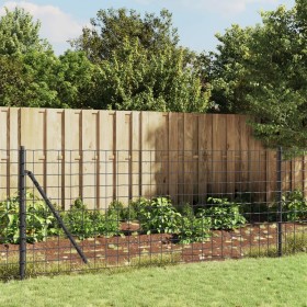 Wire fence with anthracite gray flange 1.1x25 m by vidaXL, fence panels - Ref: Foro24-154330, Price: 96,96 €, Discount: %